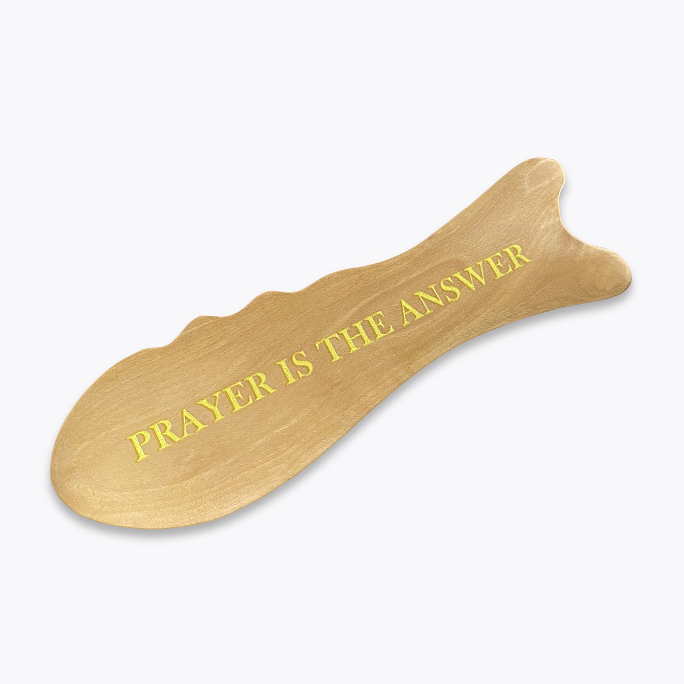 Massage stick to relax shoulder and neck sore scalp body muscles imported olive wood rich fish shape 12175