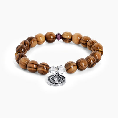 Gelang Kayu Saint Benedict Kristal Bening Swarovski 8250862
