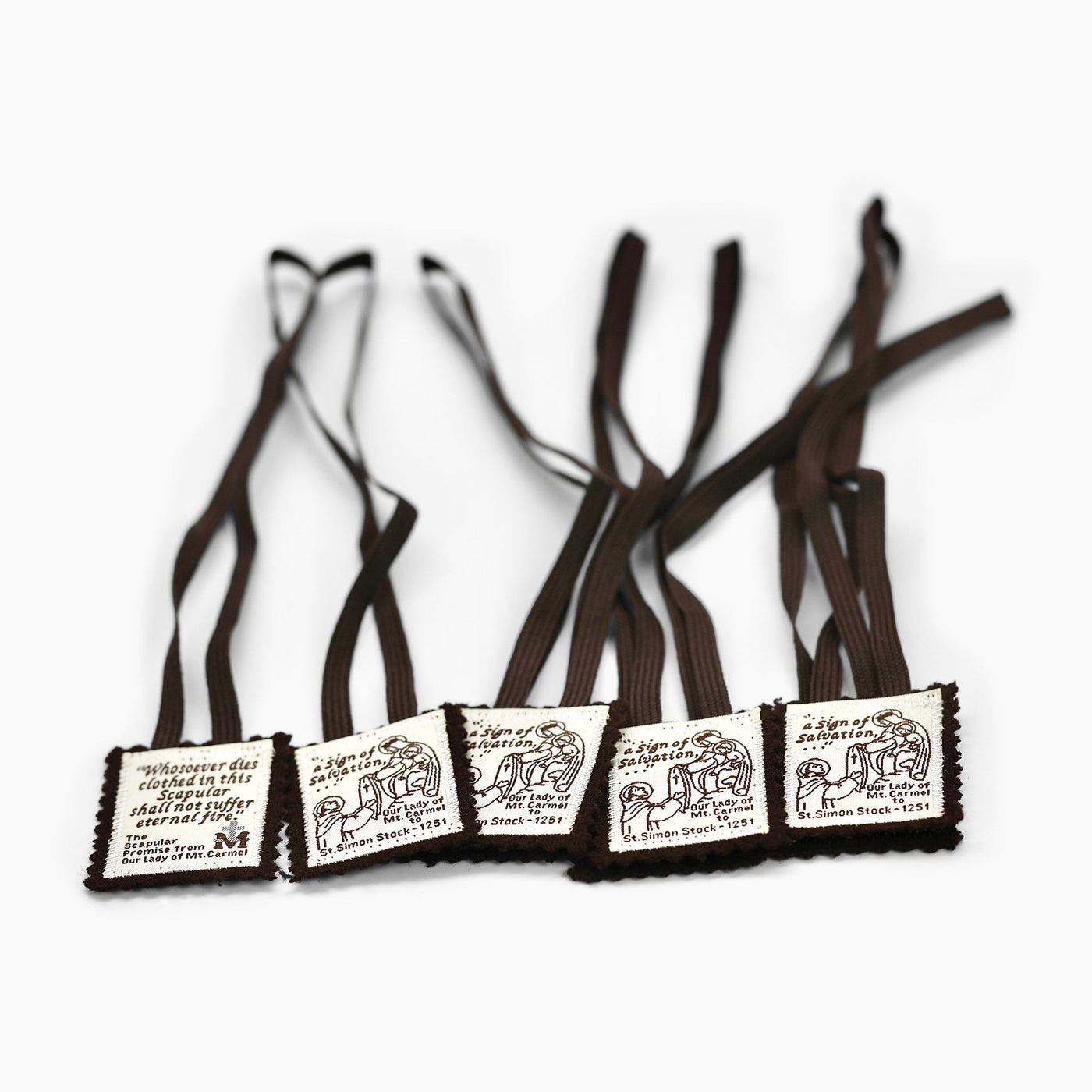 Brown Scapular of Our Lady of Mount Carmel(2 layers 100% Brown Wool,Made in USA)