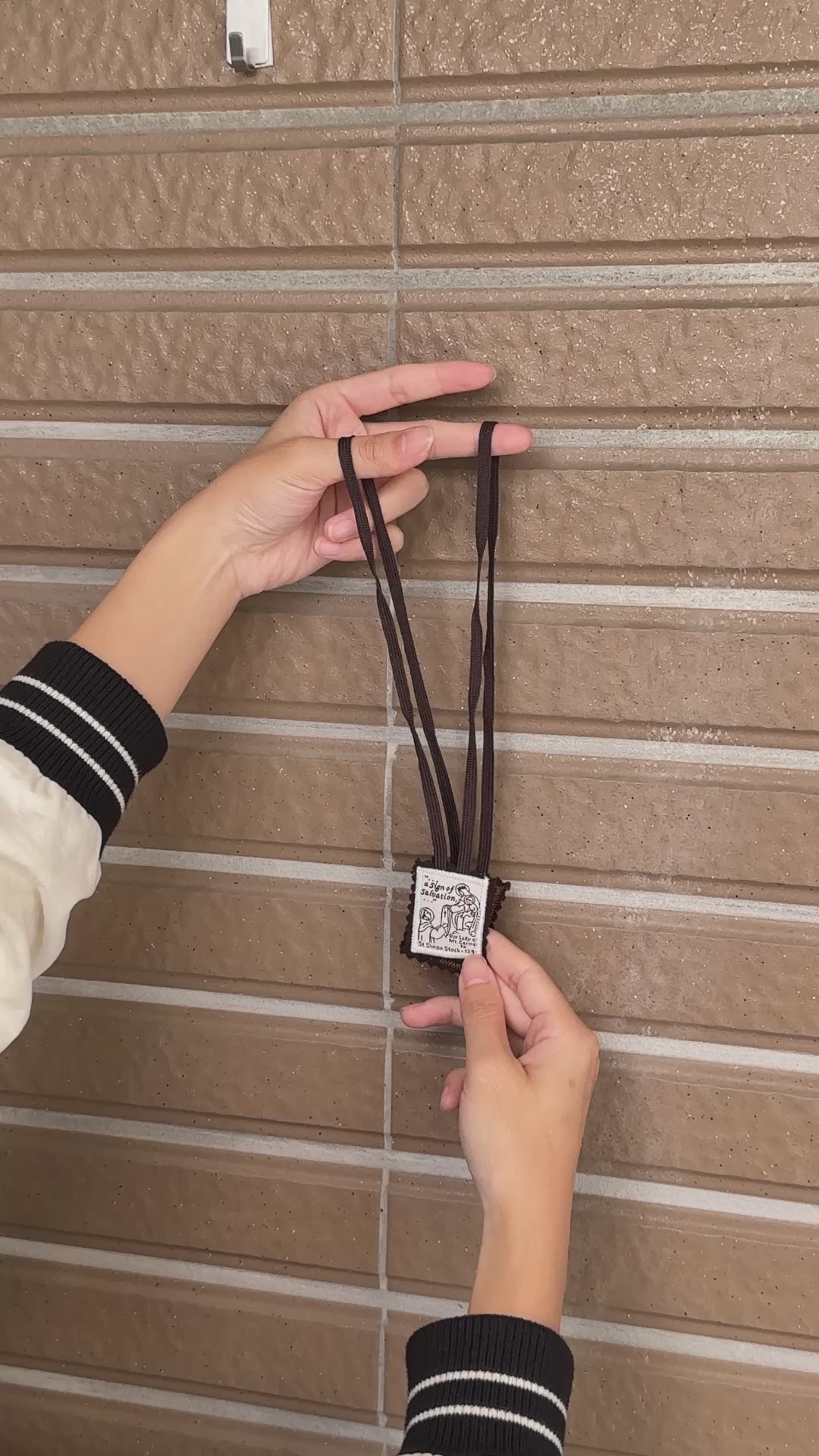 Brown Scapular of Our Lady of Mount Carmel(2 layers 100% Brown Wool,Made in USA)