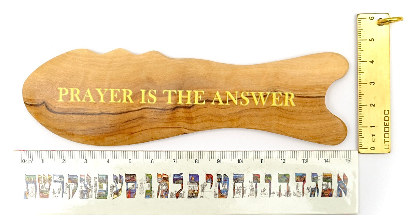 Massage stick to relax shoulder and neck sore scalp body muscles imported olive wood rich fish shape 12175