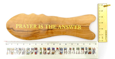 Massage stick to relax shoulder and neck sore scalp body muscles imported olive wood rich fish shape 12175