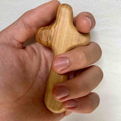 Comfort Cross, Hand Carved Olive Wood Holding Cross, Handmade Palm Crosses