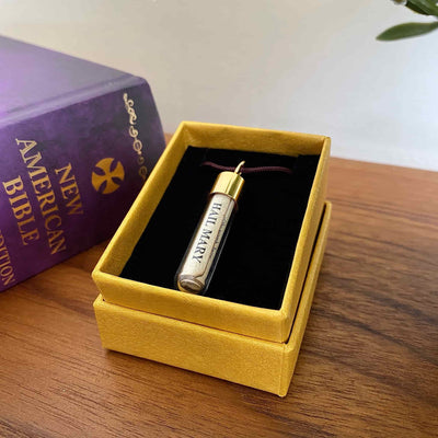 項鍊 進口手工飾品 瓶帽24K金 瓶內有Hail Mary經文 61003-5