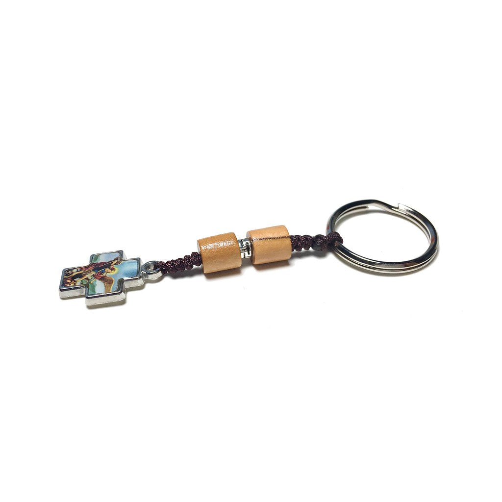 Multi-purpose ornaments imported cylindrical olive wood beads angel cross hand-woven 8270002