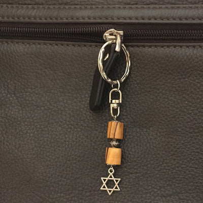 Multi-purpose ornaments imported cylindrical olive wood beads Star of David hexagram handmade 8270018