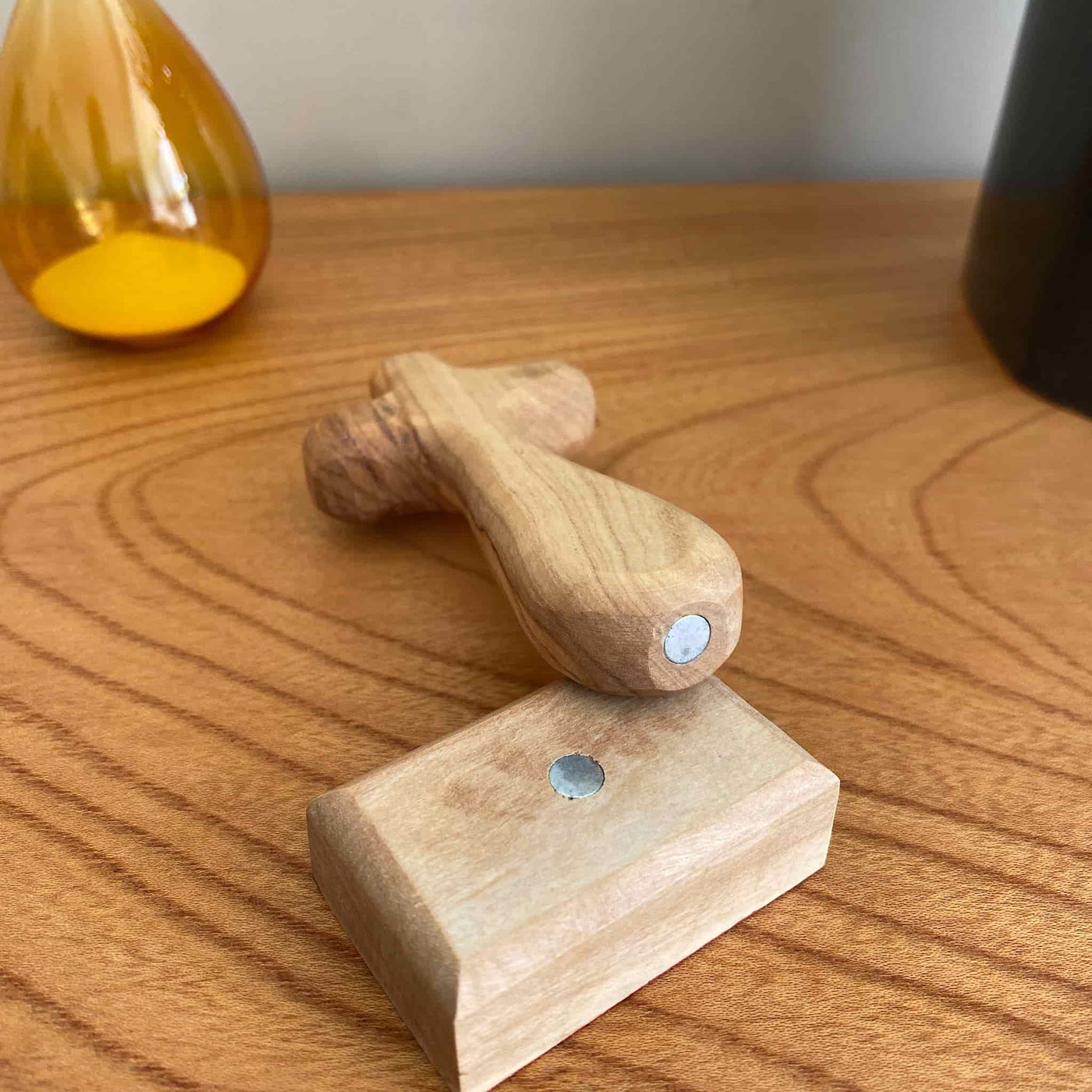 Palm cross with stand, imported olive wood, the cross can be separate from base